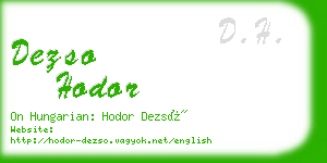 dezso hodor business card